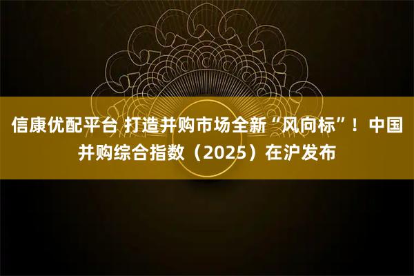 信康优配平台 打造并购市场全新“风向标”!中国并购综合指数(2025)在沪发布