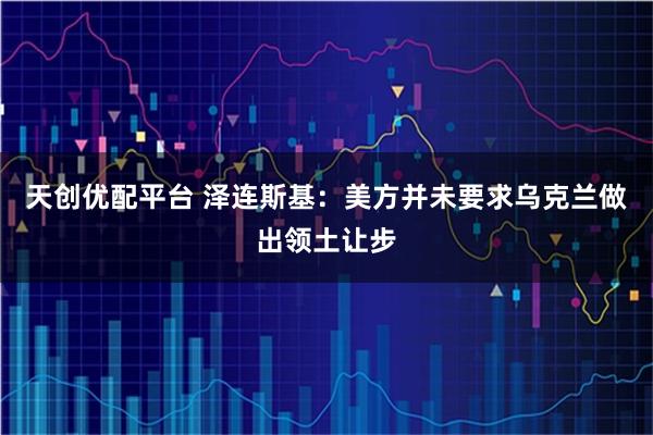 天创优配平台 泽连斯基:美方并未要求乌克兰做出领土让步