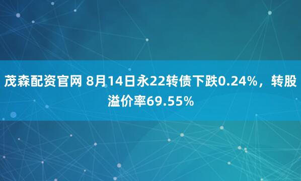茂森配资官网 8月14日永22转债下跌0.24%,转股溢价率69.55%